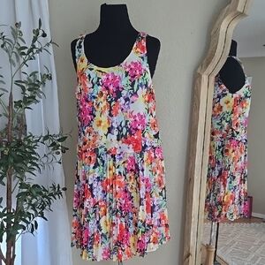 Ralph Lauren Multicolor Floral Pleated Tank Dress